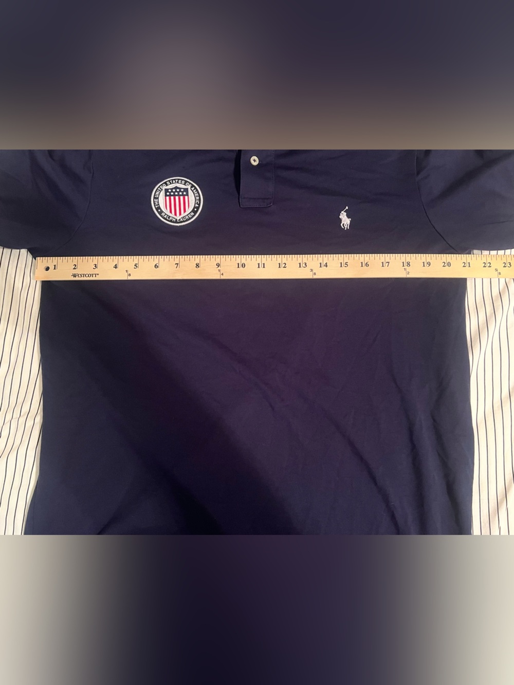 Polo Ralph Lauren USA Shield Crest Navy Polo Patriotic Americana Men’s Size L - Picture 10 of 10